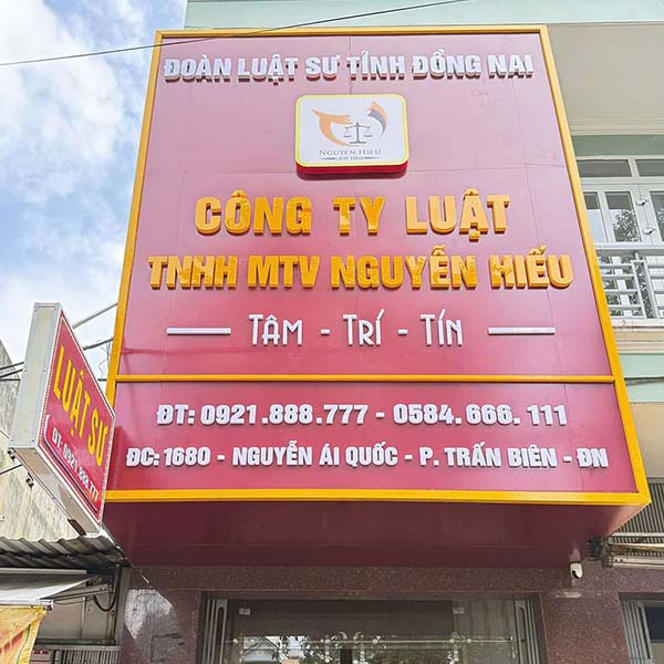 Công ty luật Nguyễn Hiếu tại Biên Hòa Đồng Nai